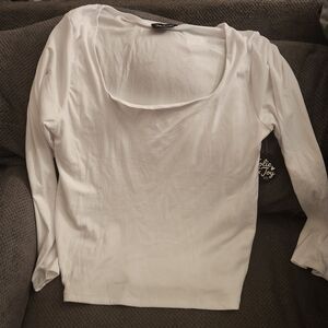 Elegant White Long Sleeve Women's Top